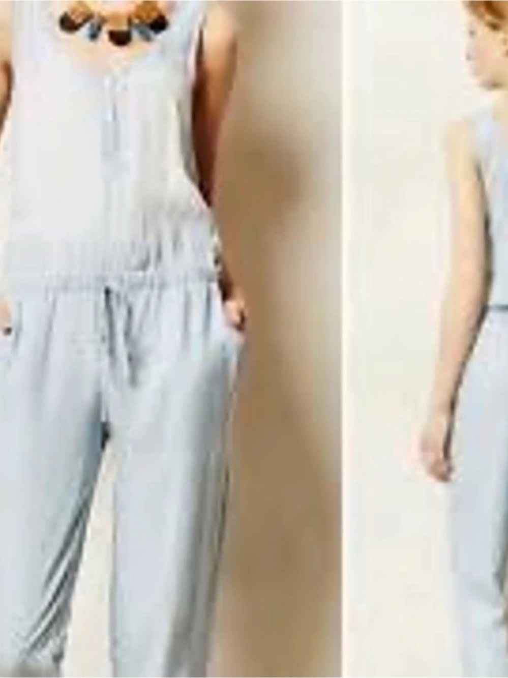 Cloth & Stone Chambray Blue Sleeveless Jumpsuit Size XS